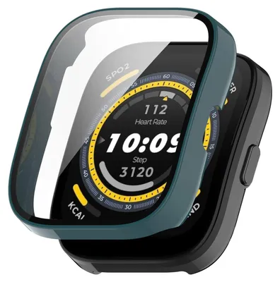 Immagine prodotto di Per Amazfit Bip 5 Custodia in plastica per orologio intelligente con copertura protettiva in vetro verde