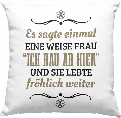 Produktbild von Trendation - Jobwechsel Deko-Kissen mit Füllung 40x40 Geschenk Kollegin Kollege Lustig Abschiedsgeschenk Sprüche - Ich Hau Ab Hier (Blau)