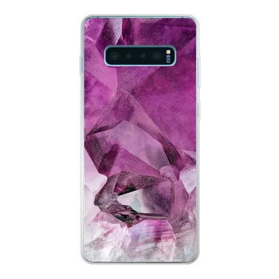 Produktbild von MuchoWow® Handyhülle Schutzhülle Hülle für Samsung Galaxy S10 Plus Naturstein - Lila - Luxus Silikon Softcase Handy Hülle - Schutzhülle
