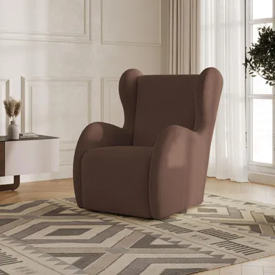 Produktbild von Masseno Polstersessel MASTI Q, Minimalistischer Loungesessel ergonomisch, Braun