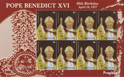 Produktbild von Briefmarken Grenada 2007 Mi 5850 Kleinbogen (kompl.Ausg.) postfrisch 80. Geburtstag Papst Benedikt XVI.