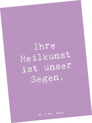 Produktbild von Mr. & Mrs. Panda Postkarte Spruch Arzt Segen - Lavendeltraum - Geschenk, Danke sagen, Fürsorge, Grußkarte, Postkarten, Aufmerksamkeit, Fotokarte, bildkarte, Ansichtskarte