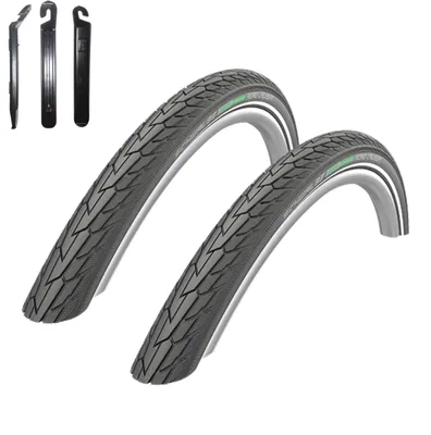 Produktbild von 2 x Schwalbe Road Cruiser Fahrradreifen K-Guard Decke Schwarz Reflex 37-622 (28 x 1,40) inkl. 3 Reifenheber