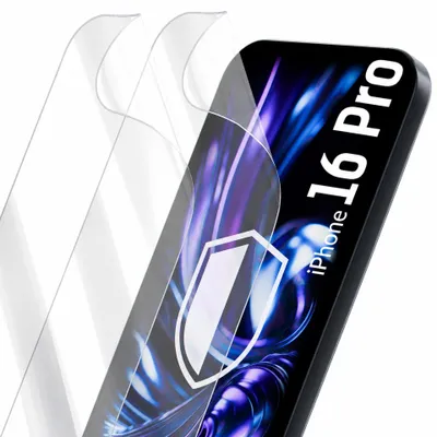 Image de H Hardy 2 Verres hybrides pour iPhone 16 Pro, Protection d'écran incassable et anti-rayures