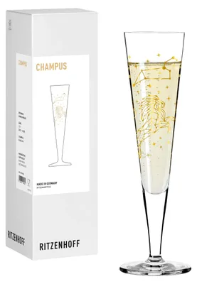 Produktbild von Ritzenhoff Astro Champagnerglas Löwe Golddekor 205 ml 1er Kristallglas