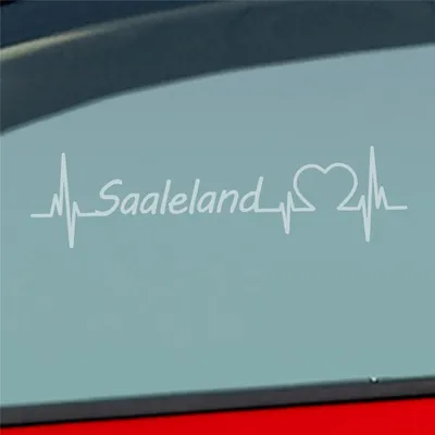 Produktbild von Auto Aufkleber Saaleland Puls Herzschlag mit Ferien Region Motiv 19x5 cm Milchglas Sticker Heckscheibenaufkleber