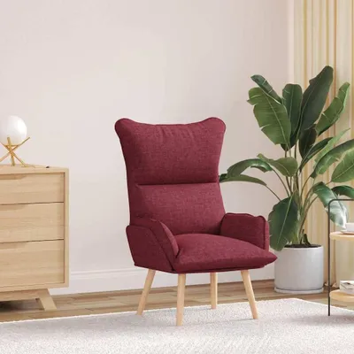 Produktbild von Weinroter Sessel aus Stoff und Sperrholz, 69x74x93 cm, bequemer Relax- und Lesesessel für Wohnzimmer, Schlafzimmer und Arbeitszimmer