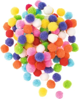 Produktbild von Pompons-Mix bunt 1 cm 120 Stück