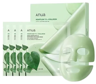 Image de Masque apaisant au collagène Anua Heartleaf 70, 38 g