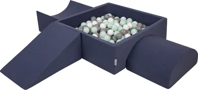 Produktbild von KiddyMoon Spielplatz Aus Schaumstoff Mit 300 Bälle 7cm Hindernisläufen Version 4 Quadrat Bällebad Mit Bunten Bällen Für Babys Und Kinder