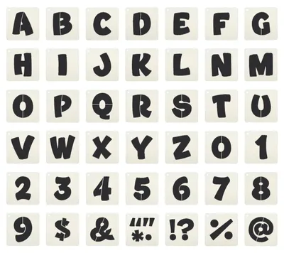 Produktbild von Buchstaben- und Zahlenschablonen - Wiederverwendbar - Zum Malen und Gestalten - 42 Stück, 2,5 Zoll