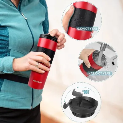 Isolierender Reisebecher für heiße und kalte Getränke, 550ml, auslaufsicherer Deckel, Edelstahl, BPA-frei, perfekt für