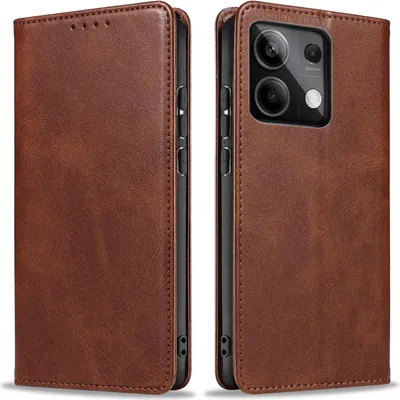 Produktbild von Handyhülle für Xiaomi Redmi Note 13 Pro 5G Kunstleder Flip Cover Hülle Handytasche Case Kartenfach Farbe: Dunkelbraun