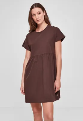 Zdjęcie produktu dla Damska koszulka Urban Classics Ladies Organic Empire Valance Tee Dress, brązowa – XS