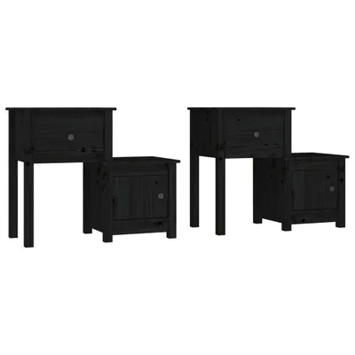 Imagen del producto de Mesitas de noche 2 uds madera de pino  79,5x38x65,5 cm