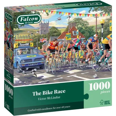Produktbild von Puzzle Falcon Jumbo, "Das Fahrradrennen", 1000 Teile, ab 12 Jahren