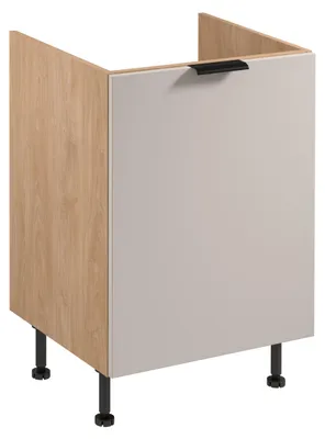 Image de Meuble sous-évier SALERNO - largeur 60 cm, chêne / beige + poubelles OFFERTES