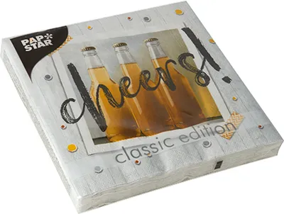 Produktbild von Papstar Servietten Cheers gelb 33x33cm 20 Stück 1er Pack