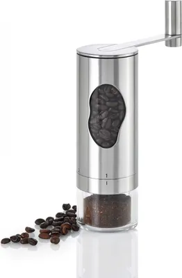 Produktbild von AdHoc MC01 Kaffeemühle mit Kurbel und Mahlwerk aus Keramik Mrs. Bean, Edelstahl | Acryl
