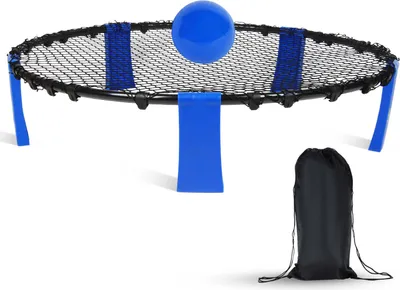 Produktbild von Niceey Outdoor Spieleset, Roundnet Spieleset, Outdoor Team Ballspiel bestehend aus Spielnetz,  Spikeball Set 90x30 cm, Roundball, Leicht zu tragen, Blau