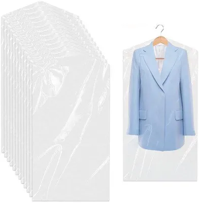 Zdjęcie produktu dla Przezroczysta torba z tworzywa sztucznego, 24 sztuki, 60 x 150 cm, odporna na owady, z pokrowcem ochronnym