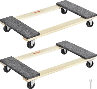 Productafbeelding van Meubelwagen, meubelwagen, 4 wielen, draagbare, verplaatsbare rollen, robuust, in elkaar grijpend, klein, plat, geschikt voor zware meubels, 2 stuks, 40,6 x 27,9 cm, draagvermogen 227,8 kg, zwart