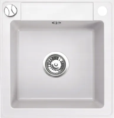 Immagine prodotto di QLS Belmondo lavello in granito 46x44 cm Lavello da incasso, bianco 11317