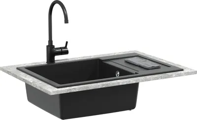 Produktbild von vidaXL Waschbecken Schwarz 780 x 500 mm 80% Quarz und 20% Harz