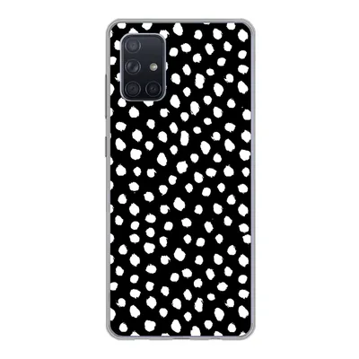Produktbild von MuchoWow® Handyhülle Schutzhülle Hülle für Samsung Galaxy A51 Polka dots - Schwarz - Weiß Silikon Softcase Handy Hülle - Schutzabdeckung