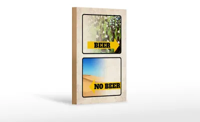 Produktbild von Holzschild Alkohol 12x18cm Bild Beer No Beer Bier