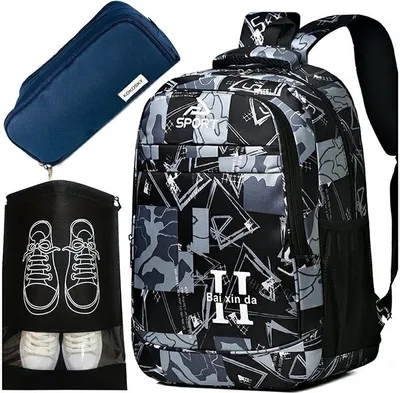 Image de Gotel K402C Sac A Dos Scolaire Sac De Sport Sac A Chaussures Trousse A Crayons