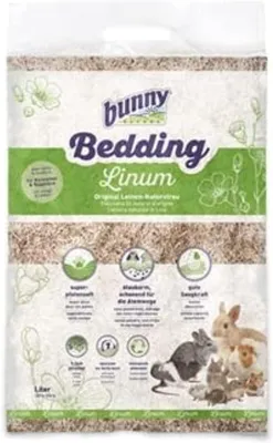 Productafbeelding van Bunny bedding linum - 12,5 l - Lijnzaad natuurlijke bodembedekking voor konijnen