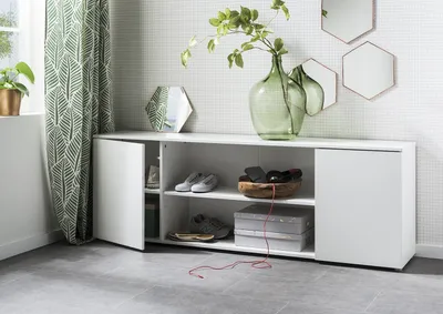 Produktbild von Lowboard >8875-11.11< in Weiß matt - 165x55x34 (BxHxT)