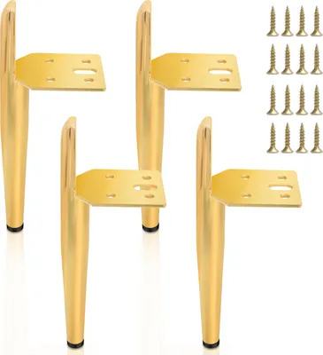 Produktbild von Clanmacy 4er Set Möbelfüße Tischbeine Sockelfuß Tischfuß Möbel Metall Gold，Höhe:200 mm