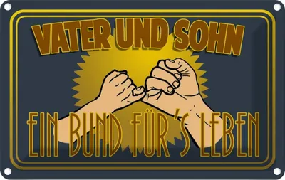 Produktbild von vianmo Blechschild 20x30 cm Vater und Sohn ein Bund für Familie Freunde