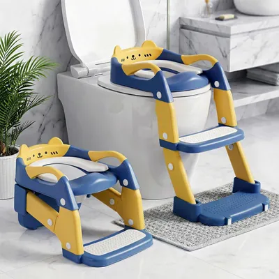 Image de Omgoods - Adaptateur 2-en-1 pour siège de toilette pour enfants, avec plateforme surélevée