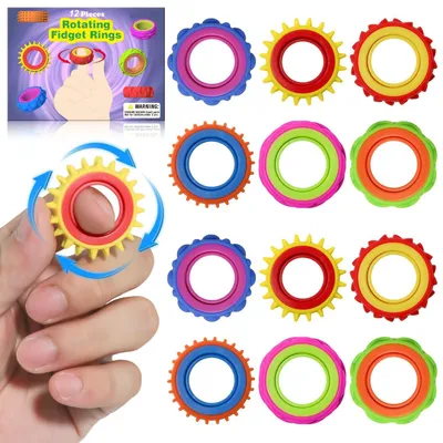 Produktbild von Fidget-Spielzeug Sensorik-Angstringe - 18 Stück - Silikon - Anti-Stress