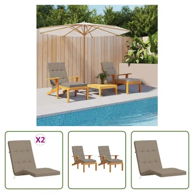 Image de The Living Store Coussins de chaise longue 2 pcs. Tissu Oxford taupe