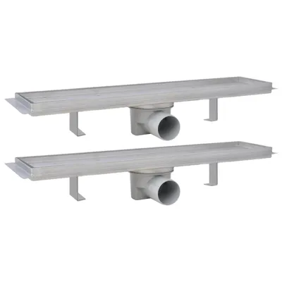Produktbild von vidaXL Lineare Duschrinnen 2 Stk. 530 x 140 mm Edelstahl