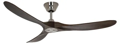 Produktbild von Energiespar Deckenventilator mit Fernbedienung Eco Genuino Chrom gebürstet / Nussbaum 152 cm