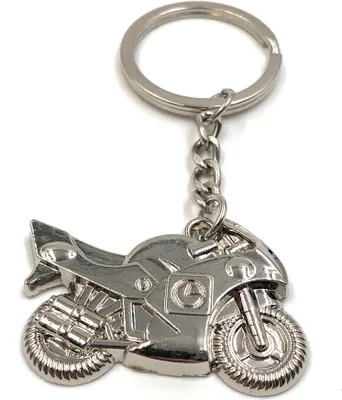 Produktbild von Onwomania Schlüsselanhänger Biker Motorrad Speed Bike Silber Metall Anhänger Charm