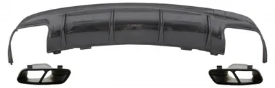 Produktbild von Diffusor Tipps Schwarz für MERCEDES CLA W117 13-18 Facelift CLA45 Kohlenstoff Look.