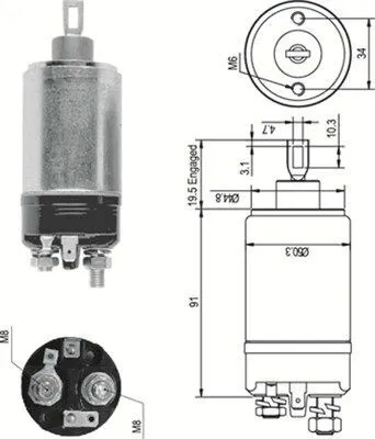 Produktbild von MAGNETI MARELLI Heckscheibenwischer + Arm Stück Hinten für VOLVO C30 (533) 410mm