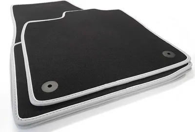Produktbild von Fußmatten passend für VW ID4 ID.4 Premium Velours Automatten Matten Innenraum (4er Set) Rand: Hellgrau