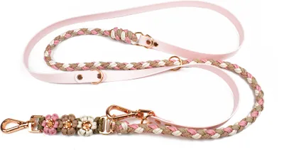 Produktbild von Hundeleine Tierluxe Blumen Biothane Paracord – Rosa / S Lienelänge: 200 cm
