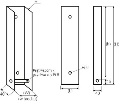 Produktbild von LogistSystem - Pfostenträger für Zaunpfosten - Metallführungsprofil für Sockelbrett Beton - Fertigteil Zaunsockel 40x200x1,5 - Verzinkt - Sockelbefestigung Plattenzaun - 1 Stück - Montagezubehör für Gartenzaun Metallpfosten