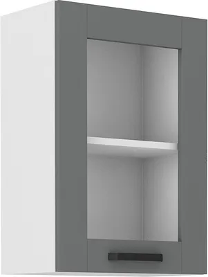 Produktbild von Oberer Glasschrank LAILI – Breite 40 cm, grau / weiß