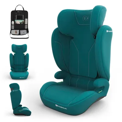 Produktbild von Kinderkraft I-SPARK 2 PLUS i-Size Kindersitz, 100-150 cm, 2-in-1 Sitzerhöhung, 3,5-12 Jahre, H-GUARD, SPS, Grün, mit Auto-Organizer