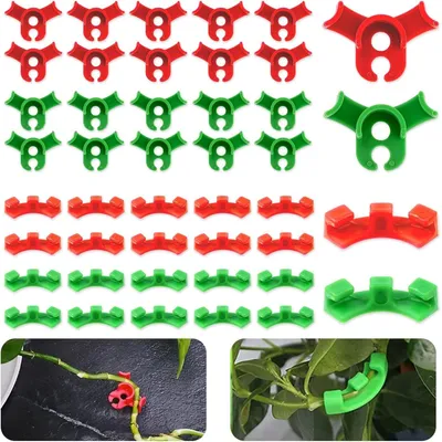 Produktbild von Pflanzenclips Kletterpflanzenclips Tomatenclips - 120 Stück - Rot und Grün - 3,6 x 2 cm - Wiederverwendbar - Für Tomaten und Tuinplanten