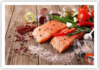 Produktbild von Poster - Poster ohne Rahmen - Lachs Fisch Essen Küche - 100x70 cm - Wand Bild - Wanddeko - Wandbilder - Kunstposter - Wandposter - Bilder - Kunstdruck - Wanddekoration - Wandbild - P2XAA100x70-2822